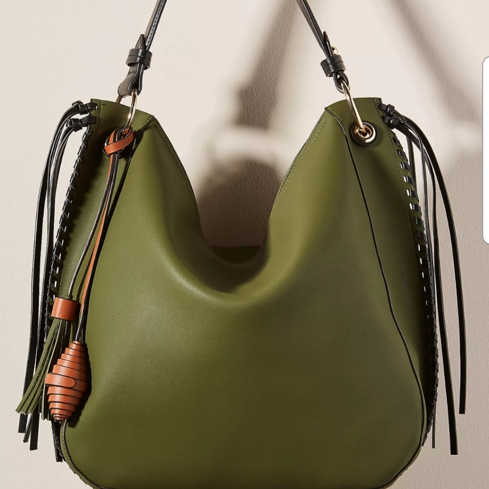 Anthropologie Whipstitched Slouchy Tote Bag